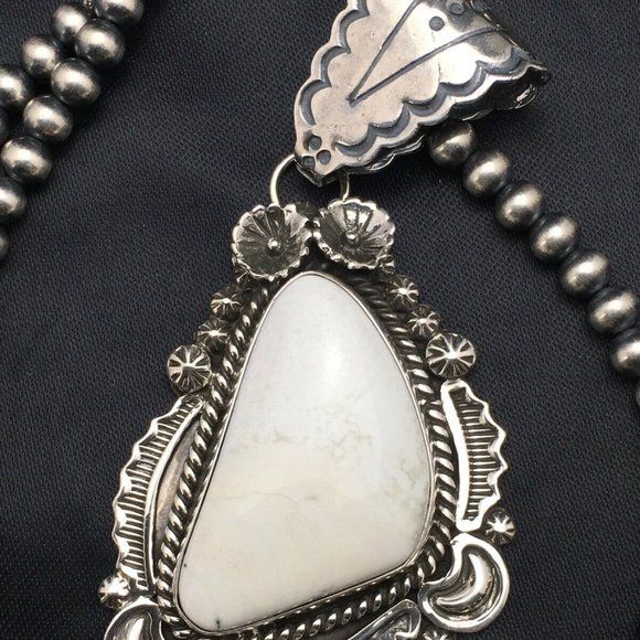 Navajo Sterling Silver Necklace Pendant Length 20 - Picture 10 of 12